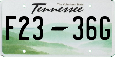 TN license plate F2336G
