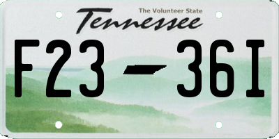 TN license plate F2336I
