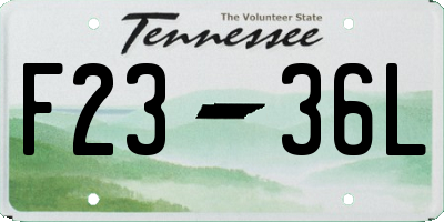 TN license plate F2336L