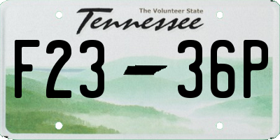 TN license plate F2336P