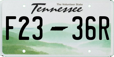 TN license plate F2336R