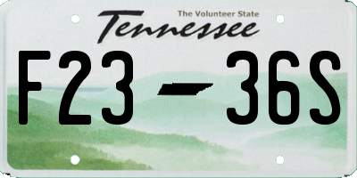 TN license plate F2336S
