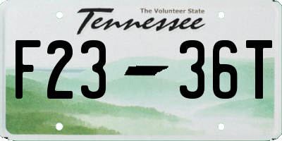 TN license plate F2336T