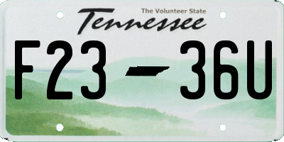 TN license plate F2336U