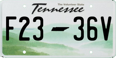 TN license plate F2336V