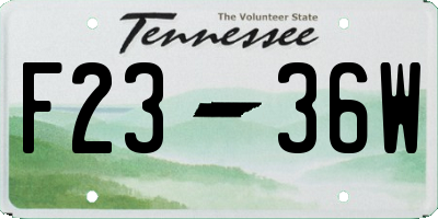 TN license plate F2336W