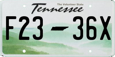 TN license plate F2336X