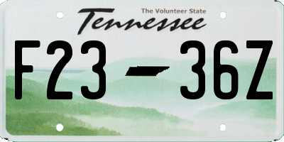 TN license plate F2336Z