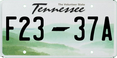 TN license plate F2337A