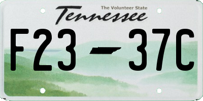 TN license plate F2337C
