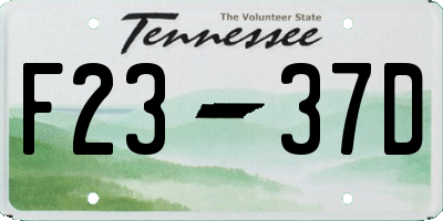 TN license plate F2337D