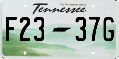 TN license plate F2337G