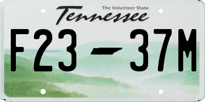 TN license plate F2337M