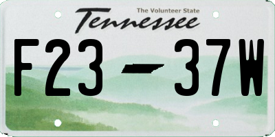 TN license plate F2337W