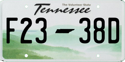 TN license plate F2338D