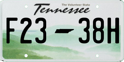 TN license plate F2338H