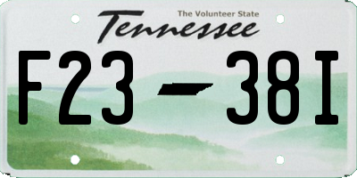 TN license plate F2338I