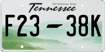 TN license plate F2338K