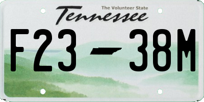 TN license plate F2338M