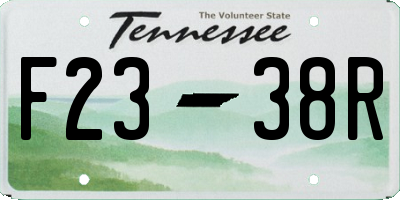 TN license plate F2338R