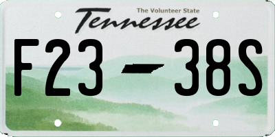 TN license plate F2338S