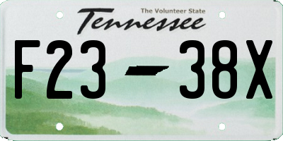 TN license plate F2338X