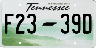 TN license plate F2339D