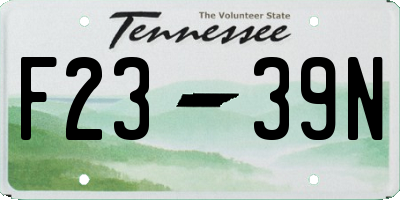 TN license plate F2339N