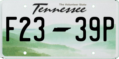 TN license plate F2339P