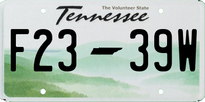TN license plate F2339W