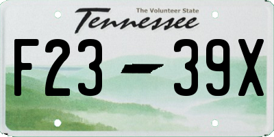 TN license plate F2339X