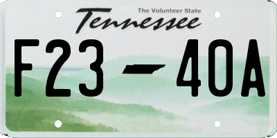 TN license plate F2340A