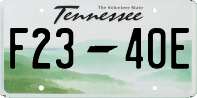 TN license plate F2340E