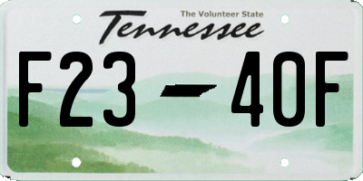 TN license plate F2340F