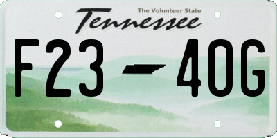 TN license plate F2340G