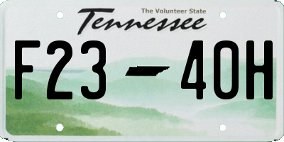 TN license plate F2340H