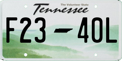 TN license plate F2340L