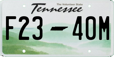 TN license plate F2340M