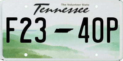 TN license plate F2340P