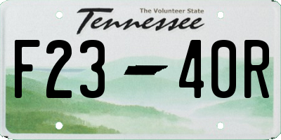 TN license plate F2340R