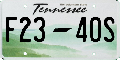 TN license plate F2340S