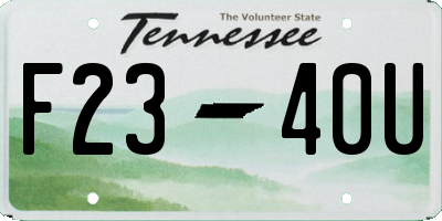 TN license plate F2340U