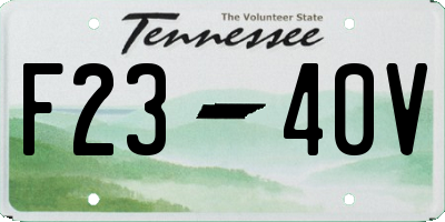 TN license plate F2340V
