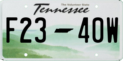 TN license plate F2340W