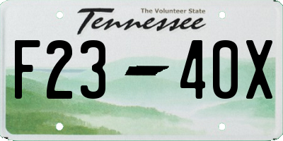 TN license plate F2340X