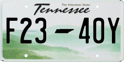 TN license plate F2340Y