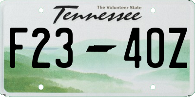 TN license plate F2340Z