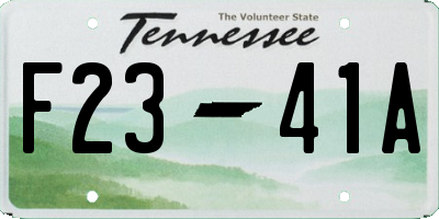 TN license plate F2341A