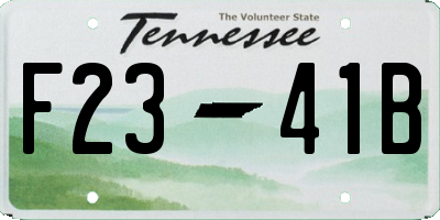 TN license plate F2341B