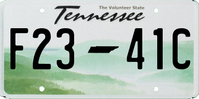 TN license plate F2341C